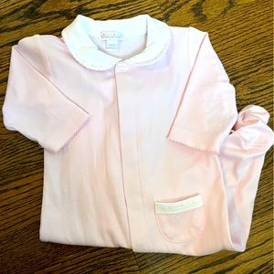 Kissy Kissy pink collared footie. New without tags